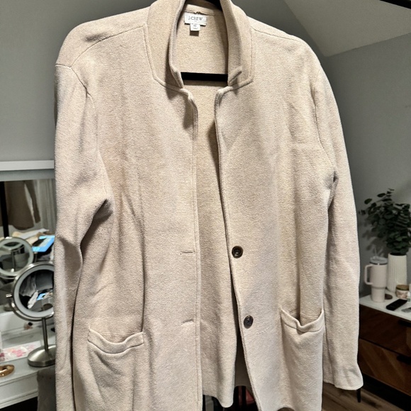 J.Crew sweater blazer xl taupe - Picture 1 of 2
